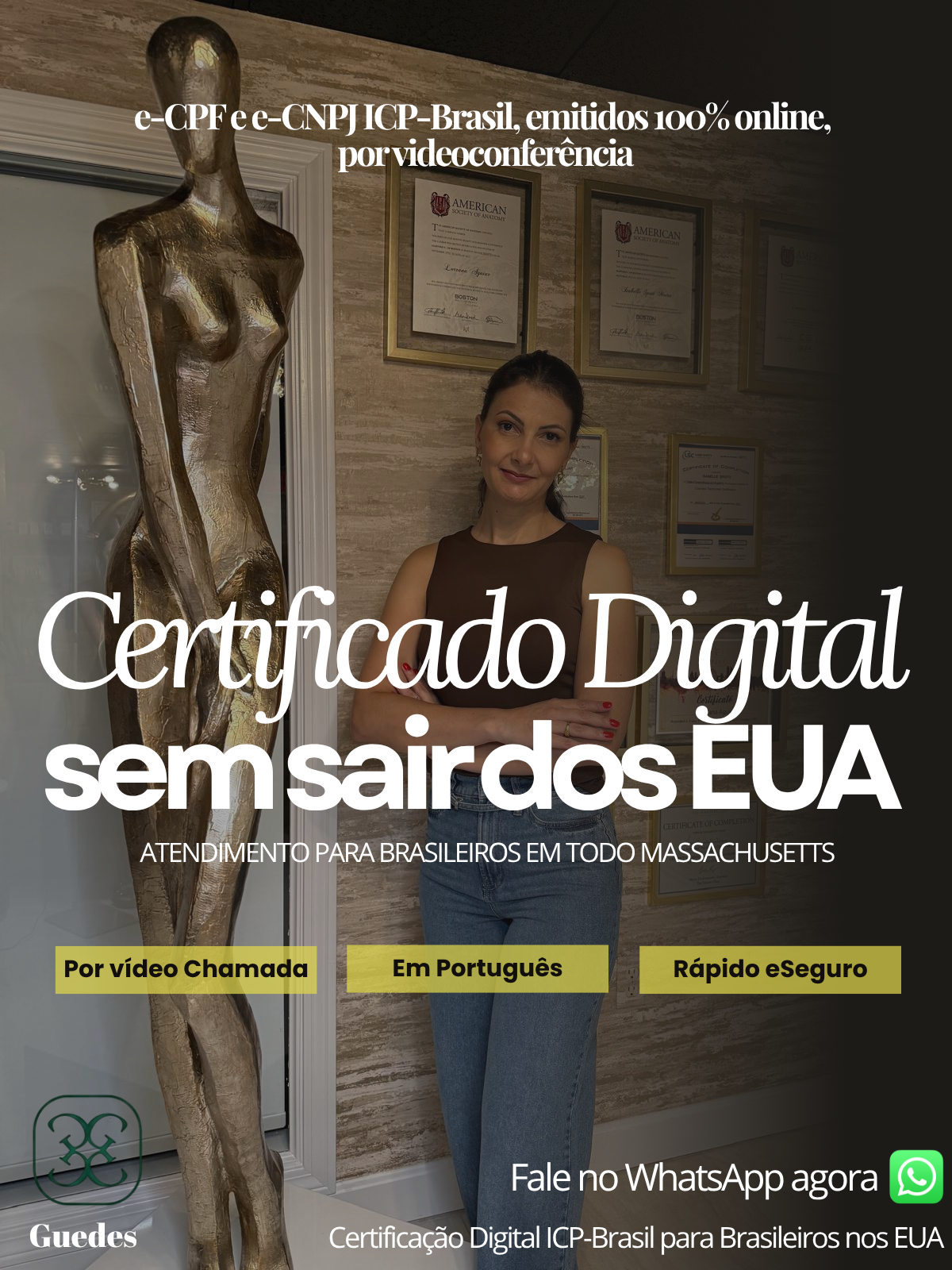 Certificado digital para brasileiros em Massachusetts, serviço da Guedes Certificado